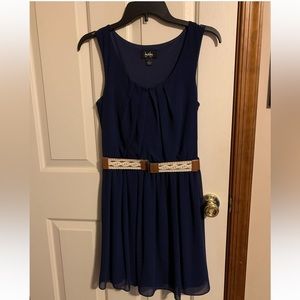 Navy Dress with Belt